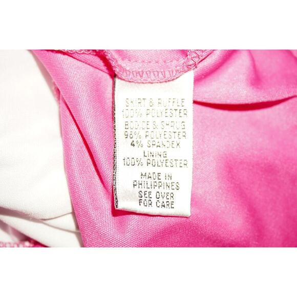 BCX Girl Pink White Polka Dot Dress Cap Sleeve Ruched Bodice Size 4 Girls - Picture 4 of 6